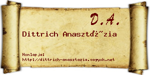 Dittrich Anasztázia névjegykártya